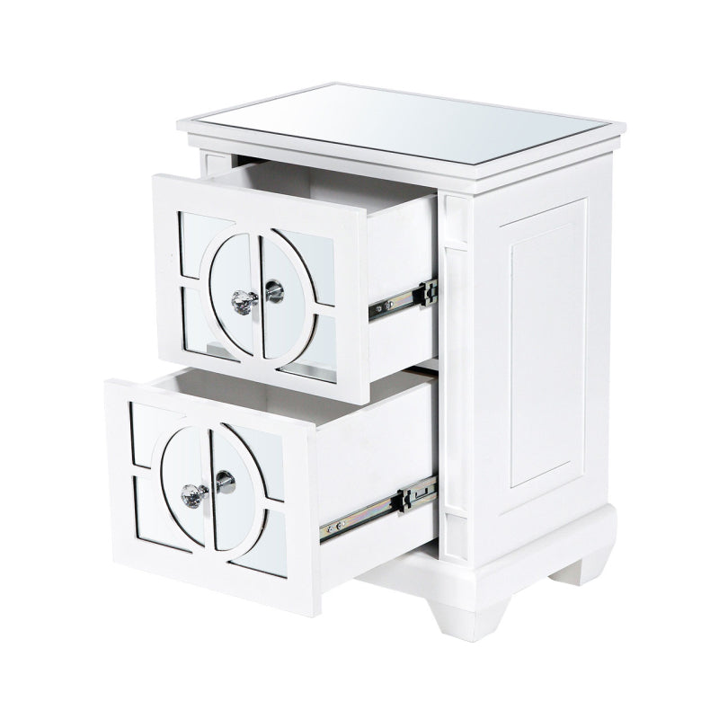 Torino White Wood 2 Drawer Bedside Cabinet