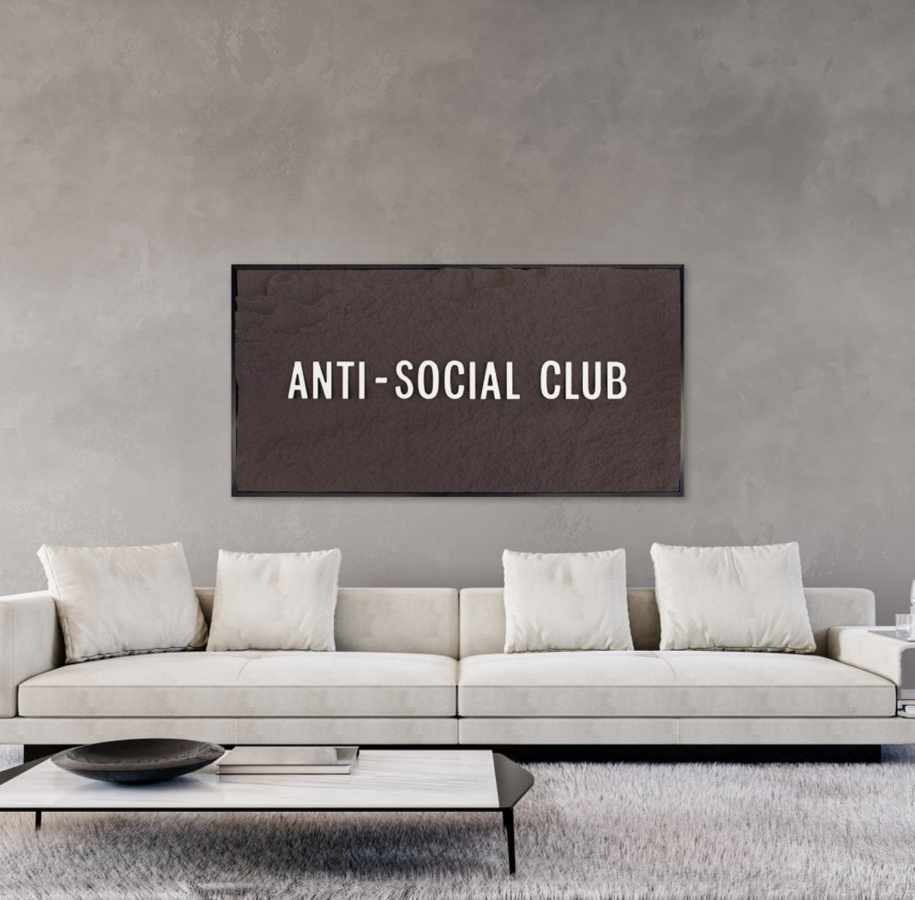 ANTI-SOCIAL CLUB - WHITE 3D TEXT ON ESPRESSO