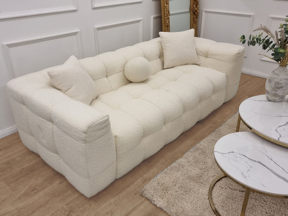 The Bubble Boucle Ivory 3 Seater Sofa