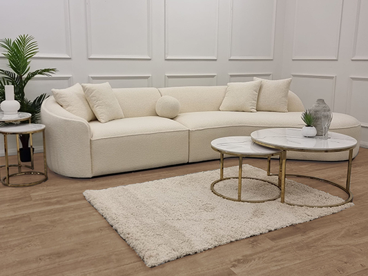 The Pebble Boucle Ivory Sofa