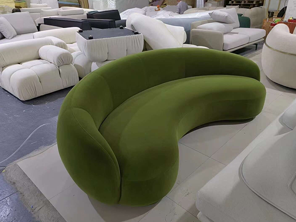 The Wave Olive Green Boucle Sofa