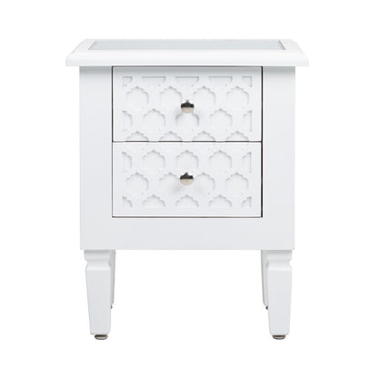 Casablanca White Wood Bedside Cabinet