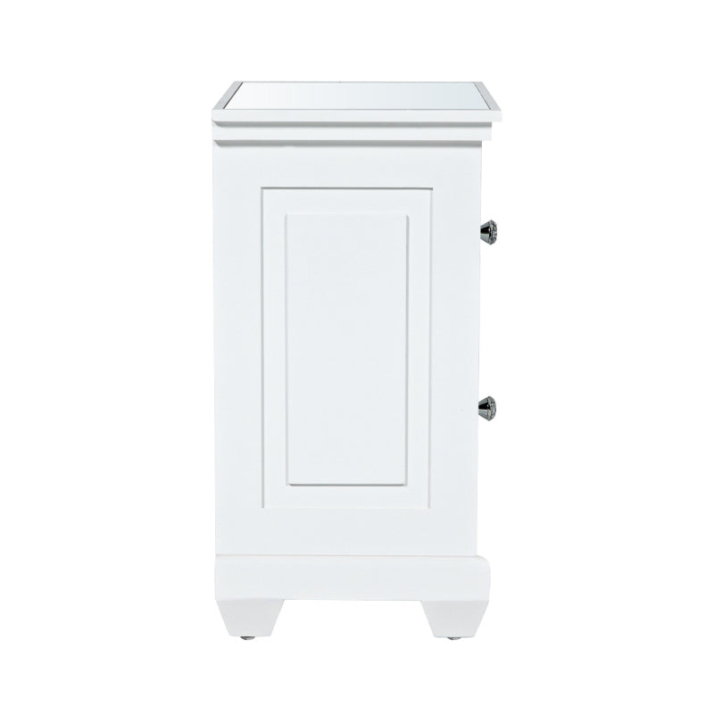 Torino White Wood 2 Drawer Bedside Cabinet