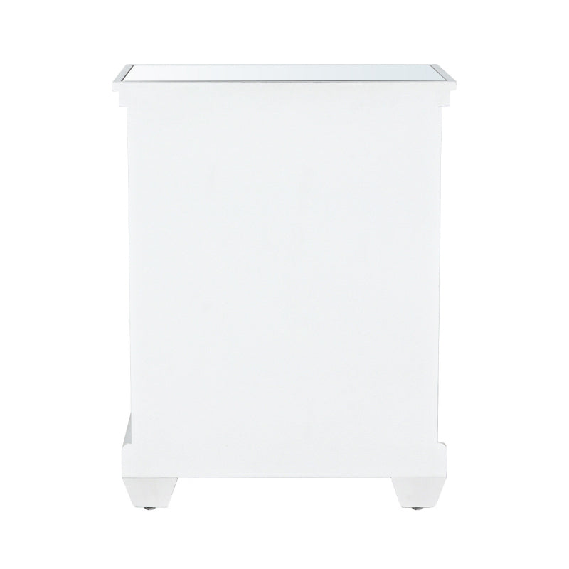 Torino White Wood 2 Drawer Bedside Cabinet