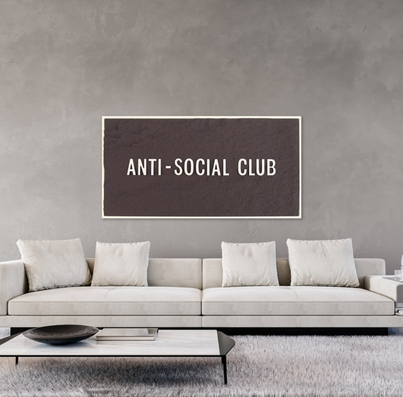 ANTI-SOCIAL CLUB - WHITE 3D TEXT ON ESPRESSO