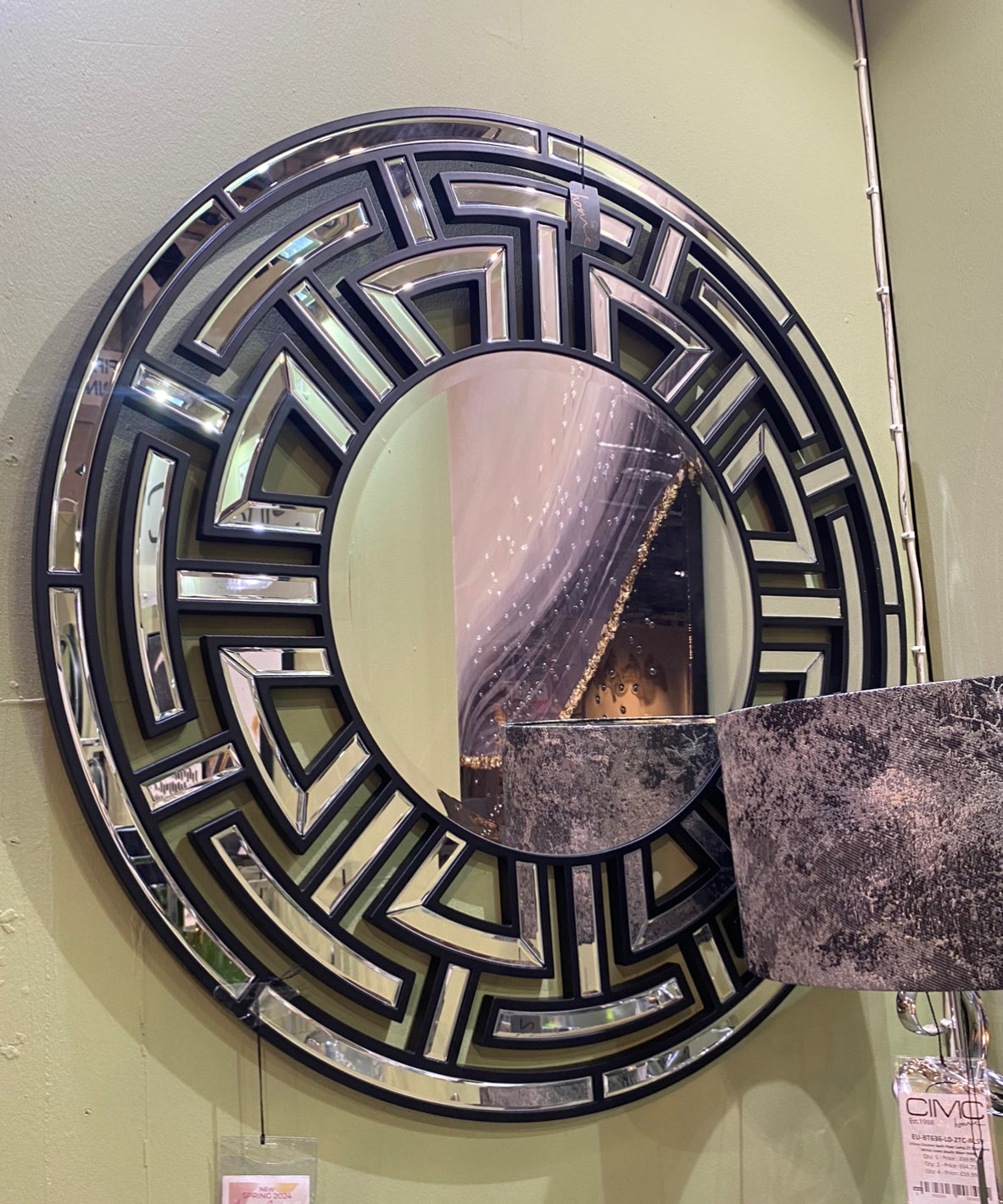 Apollo Black Round Wall Mirror