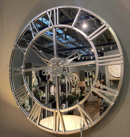 Silver Foil Mirror Clock