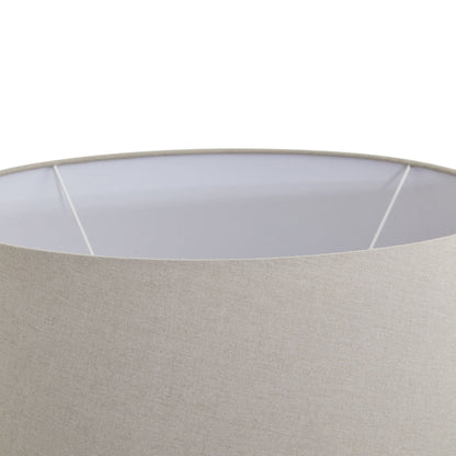 Amalfi Grey Round Table Lamp With Linen Shade