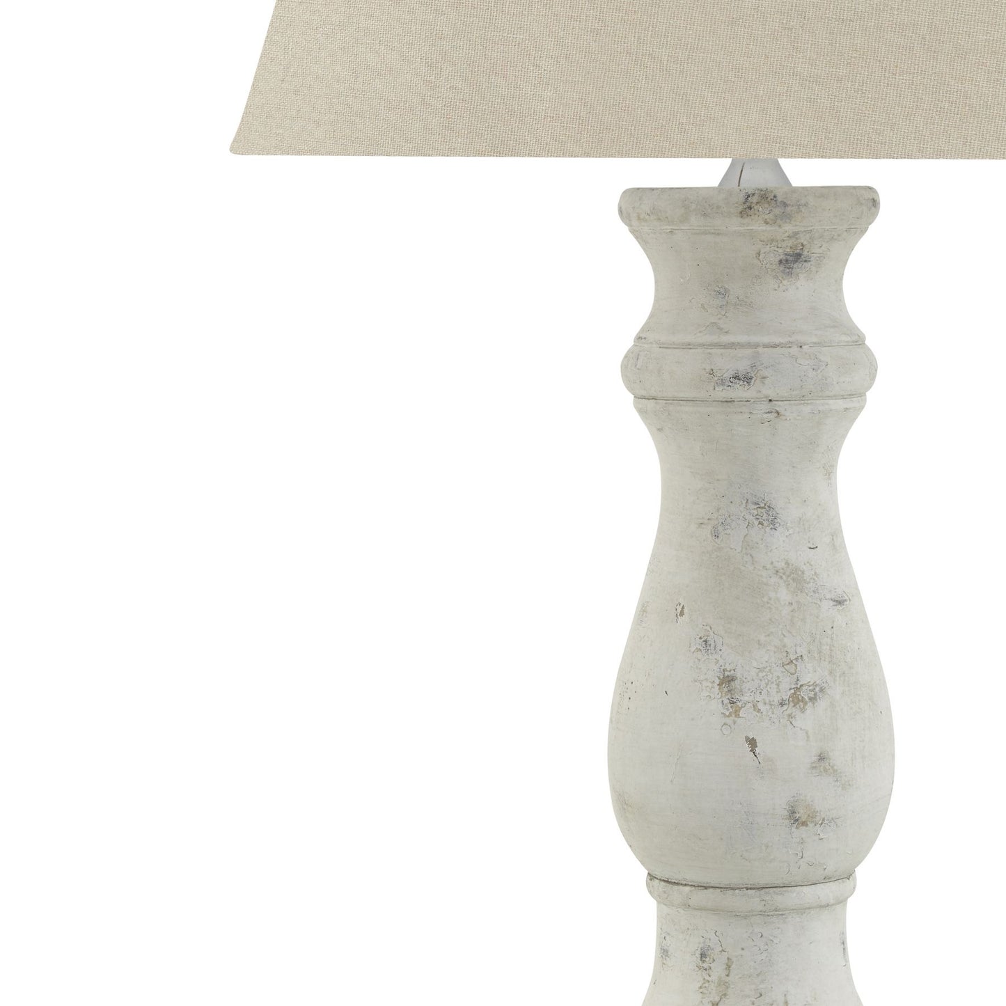 Darcy Antique White Table Lamp With Linen Shade