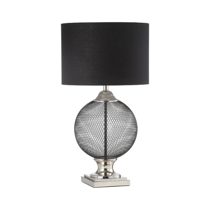 78cm Wire Mesh Table Lamp with Black Linen Shade