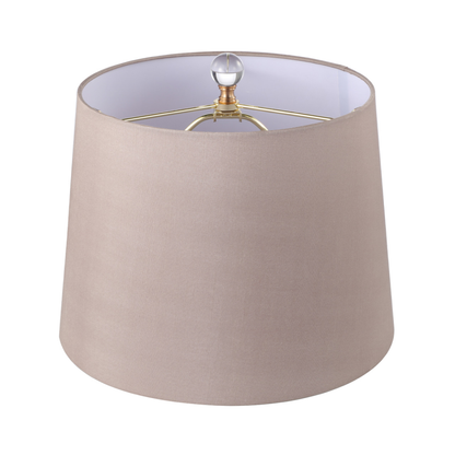 64.1cm Champagne Metal with Pineapple Glass and Taupe Faux Silk Shade Table Lamp