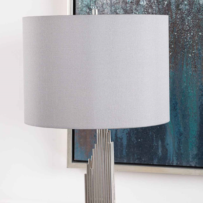 83cm Cohen Chrome Table Lamp With Grey Shade