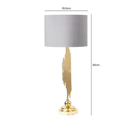 83cm Cohen Gold Table Lamp With Grey Shade