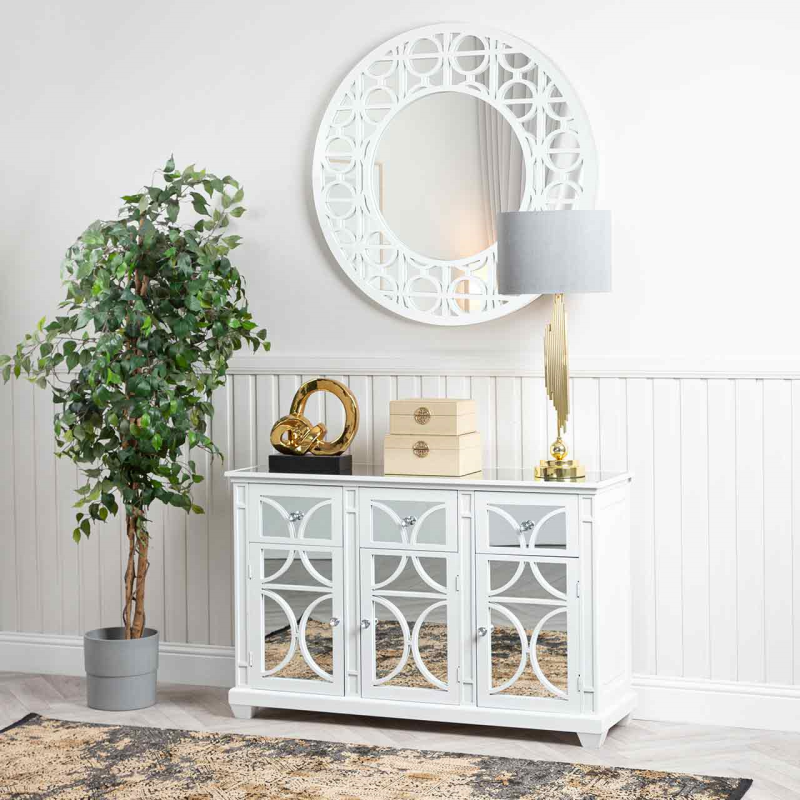 Torino White Wood 3 Drawer and 3 Door Sideboard