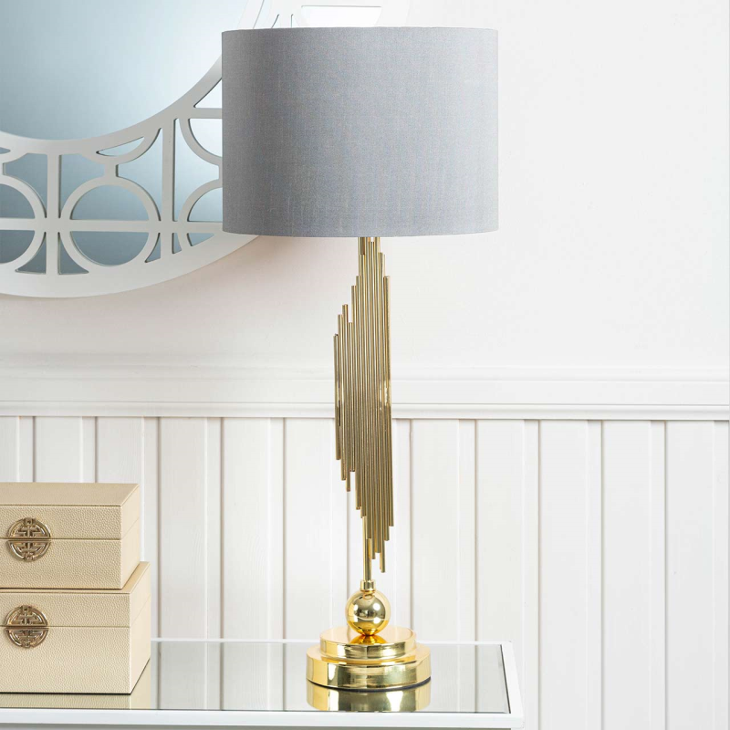 83cm Cohen Gold Table Lamp With Grey Shade