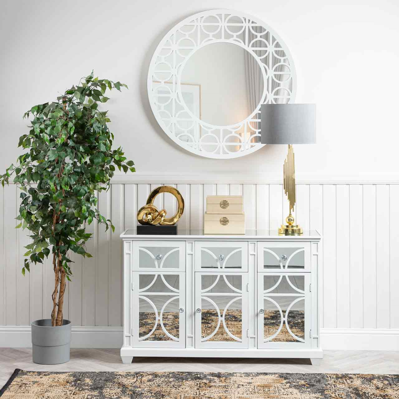 Torino White Wood 3 Drawer and 3 Door Sideboard