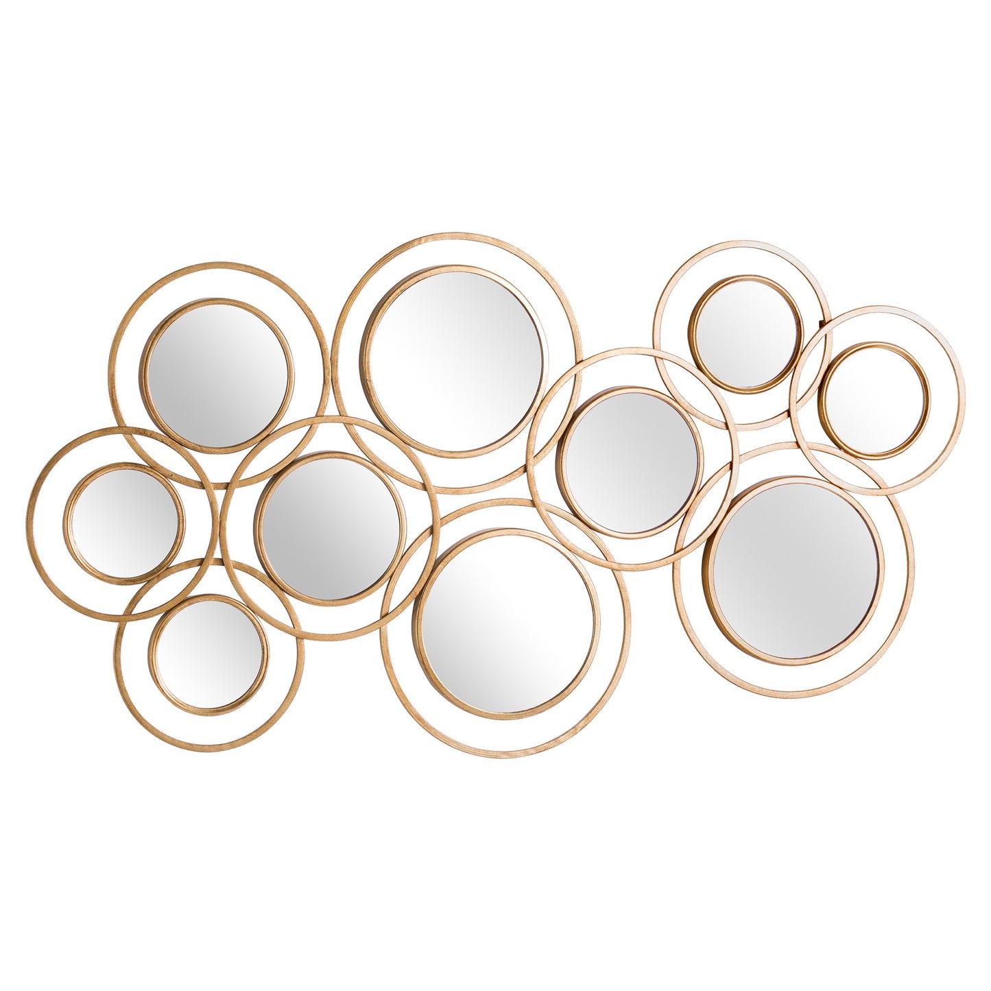 Abstract Gold Circular Wall Mirror