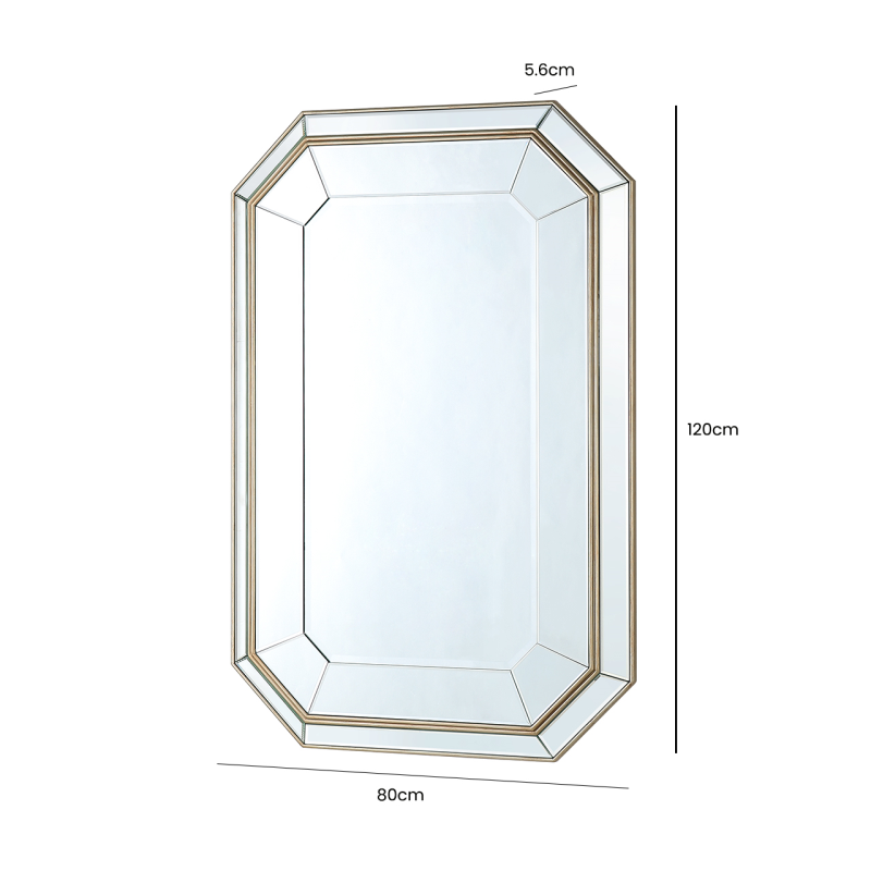 Lucca 120cm Champagne Wall Mirror