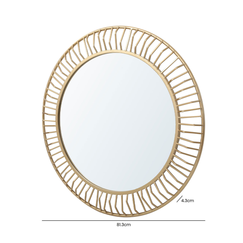 81.3cm Gold Round Wall Mirror