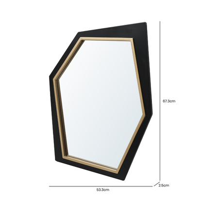 67.30cm Black and Gold Wall Mirror