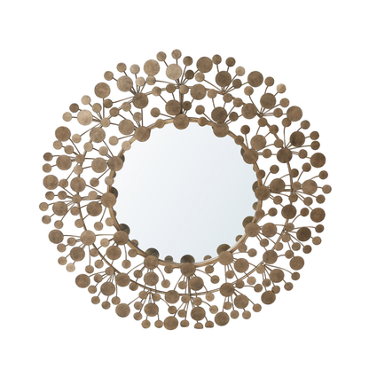 93.5cm Antique Gold Art Deco Round Wall Mirror