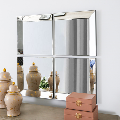 50x50 Set Of 4 Mirror Panels Wall Mirror