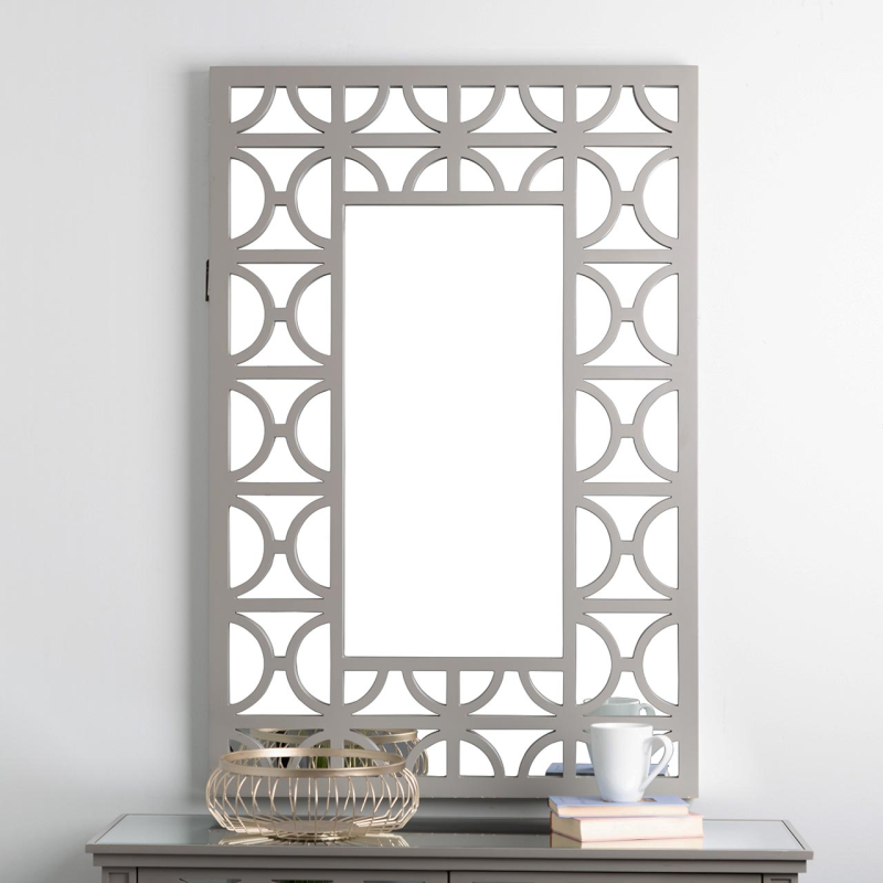 Torino Grey Wood Rectangular Wall Mirror