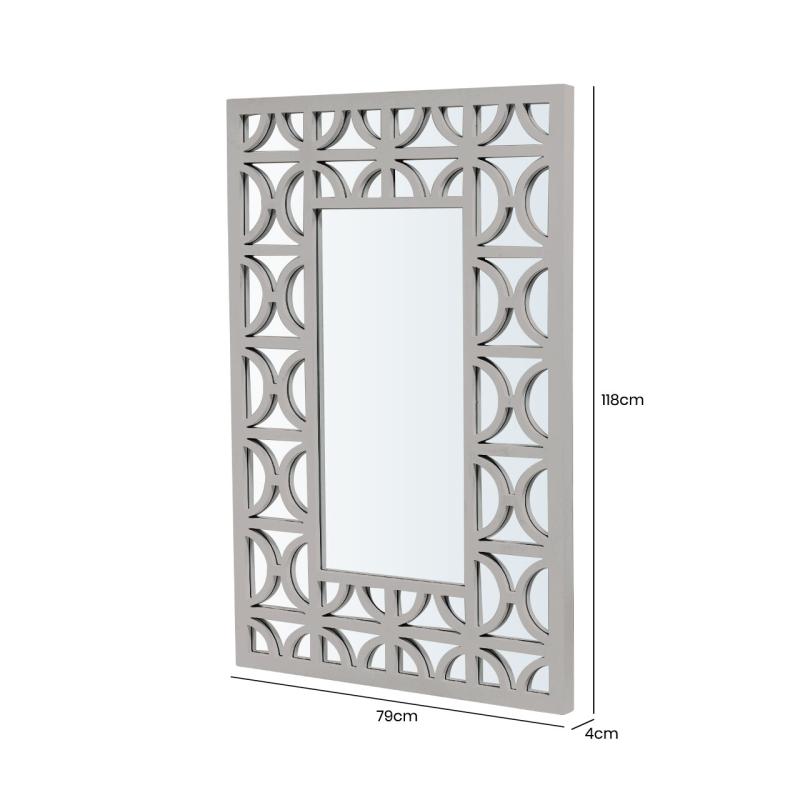 Torino Grey Wood Rectangular Wall Mirror