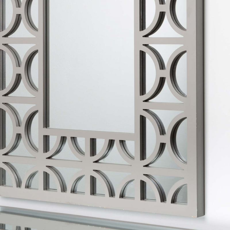 Torino Grey Wood Rectangular Wall Mirror