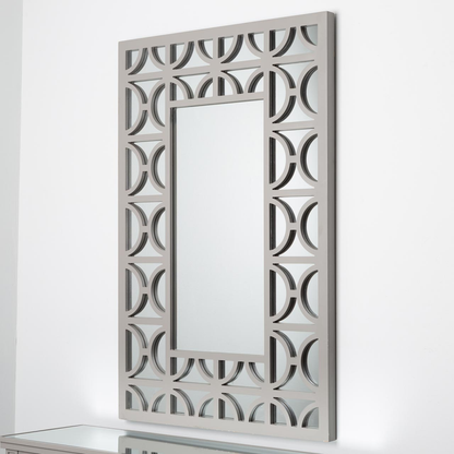 Torino Grey Wood Rectangular Wall Mirror