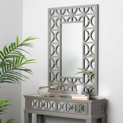 Torino Grey Wood Rectangular Wall Mirror