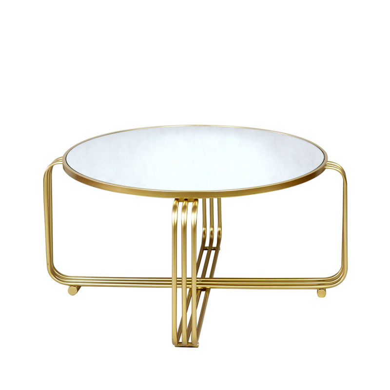 Yuan Gold Metal with Mirror Top Coffee Table