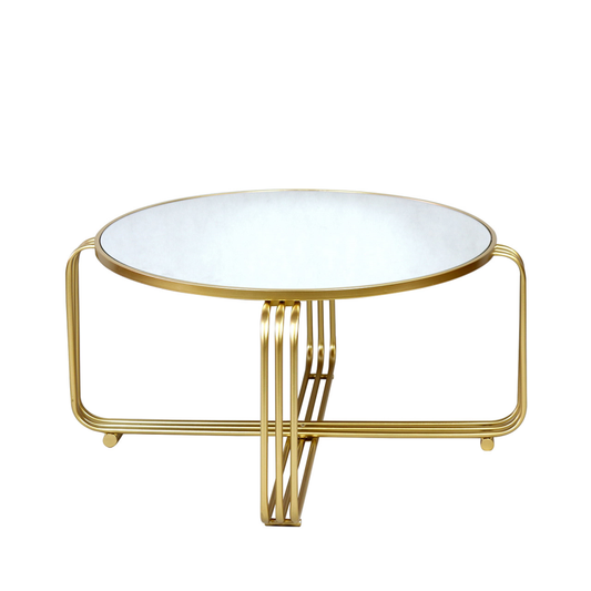 Yuan Gold Metal with Mirror Top Coffee Table