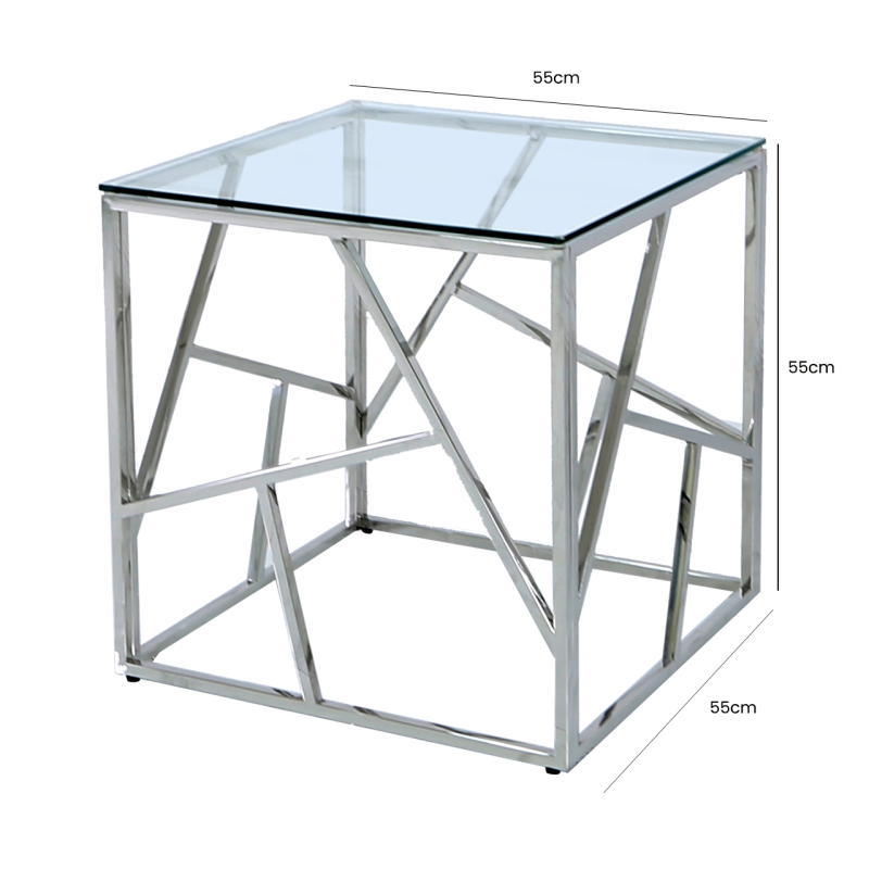 Azaria Stainless Steel Metal End Table