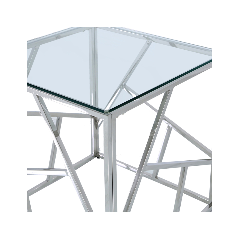 Azaria Stainless Steel Metal End Table