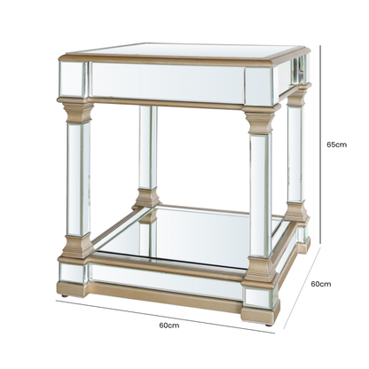 Apollo Champagne Mirrored End Table