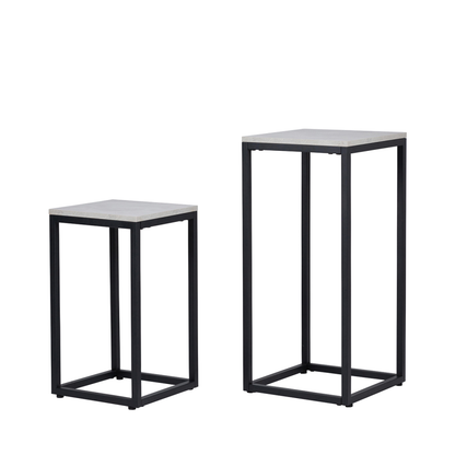 Set of 2 Black and Grey Plant Stand