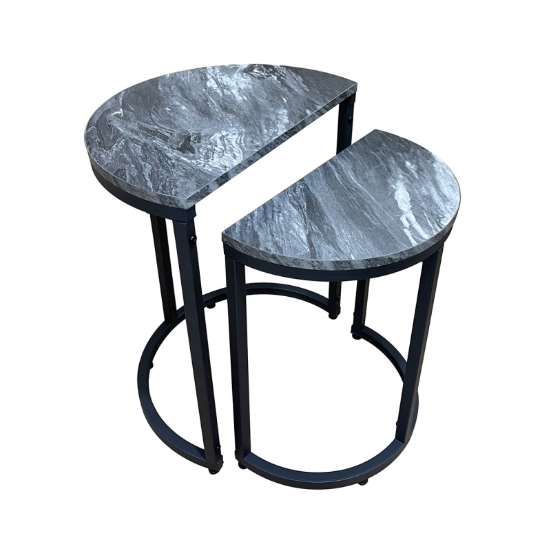 Alore Set of 2 Half Moon Black Nest Table