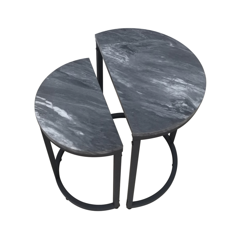 Alore Set of 2 Half Moon Black Nest Table