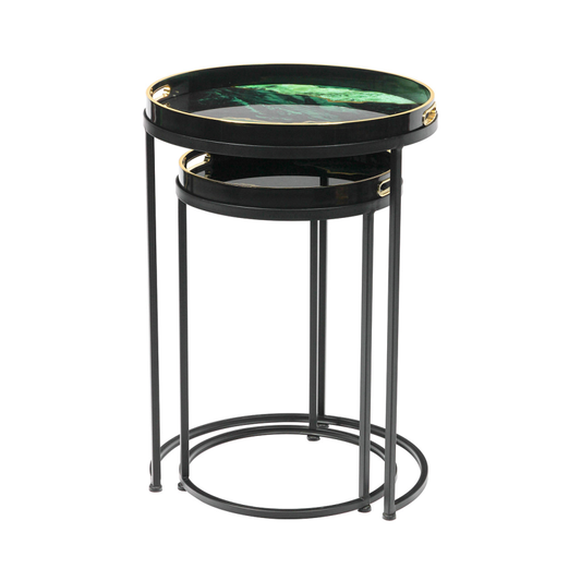 Olin Set of 2 Green Nesting Tables