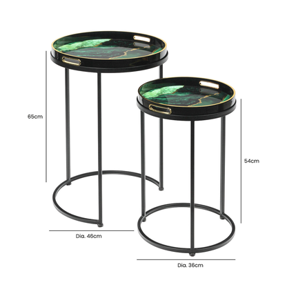 Olin Set of 2 Green Nesting Tables