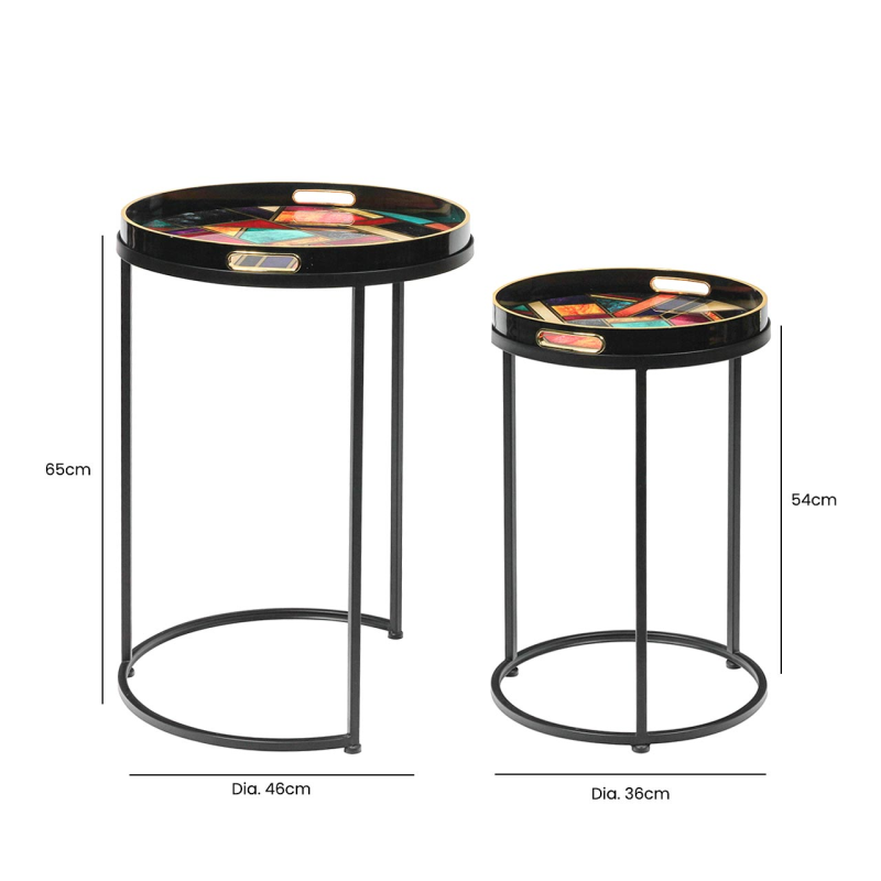 Olin Set of 2 Orange and Yellow Nesting Tables