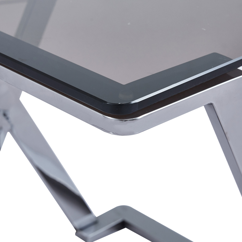 Axel Grey Gunmetal with Smoke Glass End Table