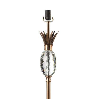 162.5cm Pineapple Glass and Taupe Faux Silk Shade Floor Lamp