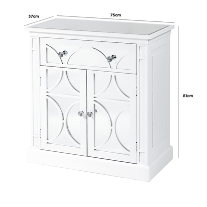 Torino White Wood 1 Drawer 2 Door Sideboard