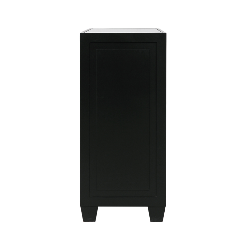 Elon 2 Door Cabinet Black With Smoked Mirror Top