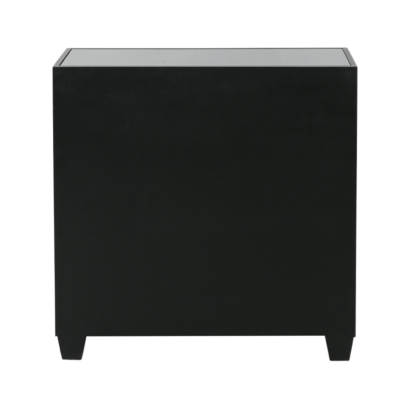 Elon 2 Door Cabinet Black With Smoked Mirror Top