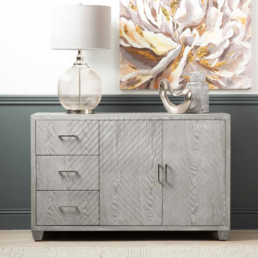 Venus 3 Drawer 2 Door Sideboard Grey