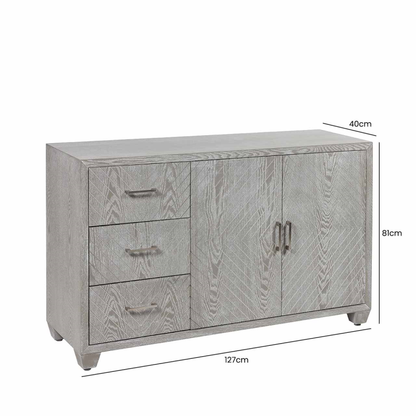 Venus 3 Drawer 2 Door Sideboard Grey