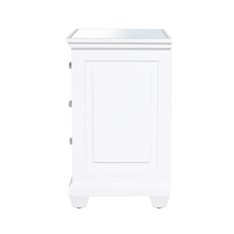 Torino White Wood 3 Drawer Side Cabinet